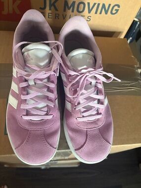 adidas Women's Pink and White Low-Top Sneakers
